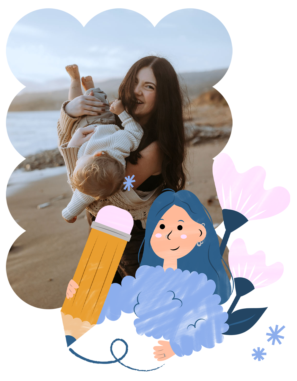 Graphic Terrarium branding and design studio illustration of a woman drawing